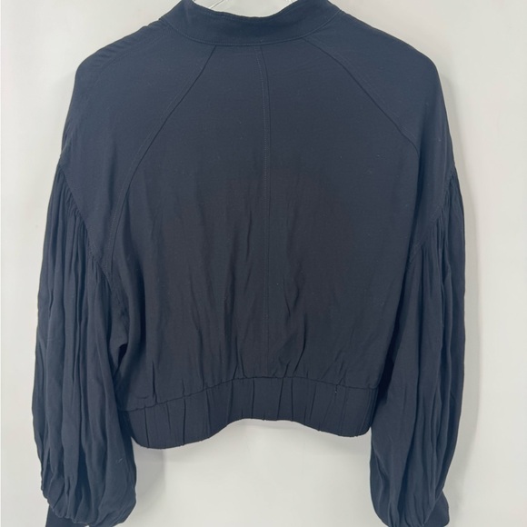 Free People On Pointe Black Bomber Jacket XS B2834 - Picture 5 of 7